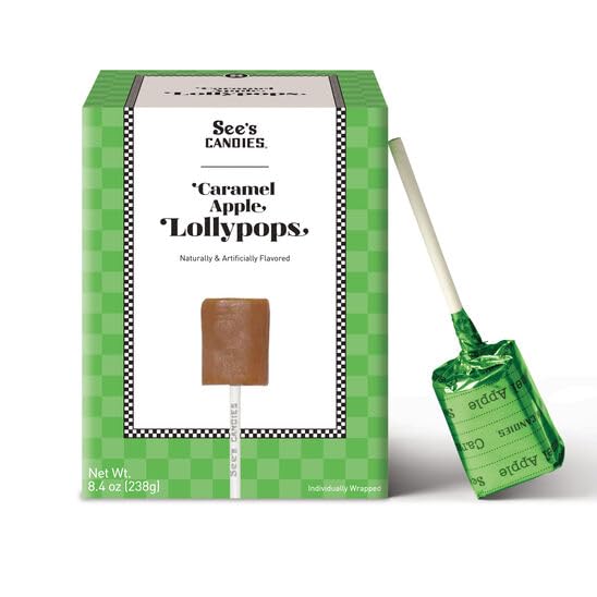 See's Candies 8.4 oz Caramel Apple Lollypops