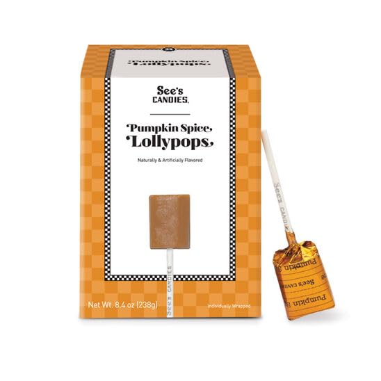 See's Candies Pumpkin Spice Lollypops (Pack of 12)