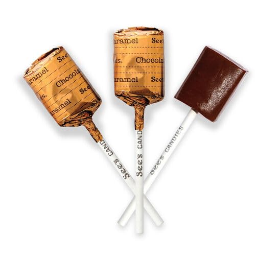 See's Candies 5.6 oz Chocolate Caramel Lollypops