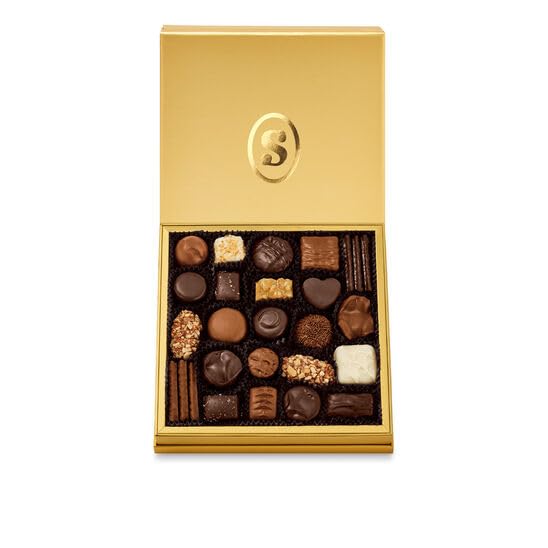 See's Candies Gold Fancy - Elegant Gift Box, Gourmet Milk & Dark Chocolate Assortment, 16 oz